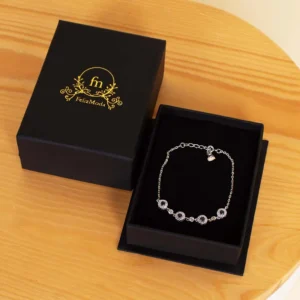 Felizmoda Black Stones Silver Bracelet